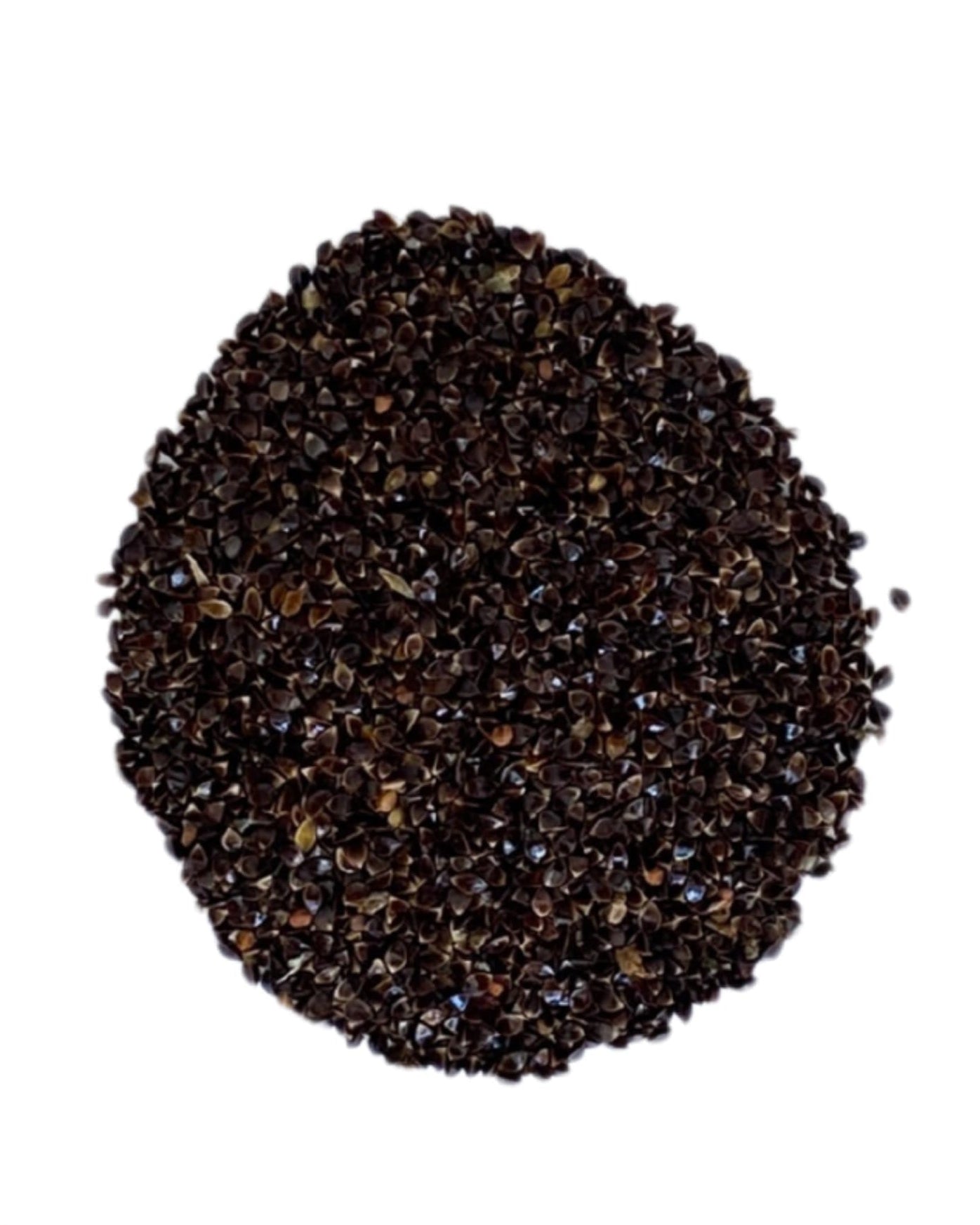 Black Common Sorrel seed pile with text indicating 'No added soil filler, no added grass seed, just seed' and 'Seed Revolution' branding. Showcasing our Rumex acetosa, Sorrel Rumex, Rumex Sorrel, Sorrel plant, british wild flower seeds, british wildflower seeds, uk wildflower seeds.