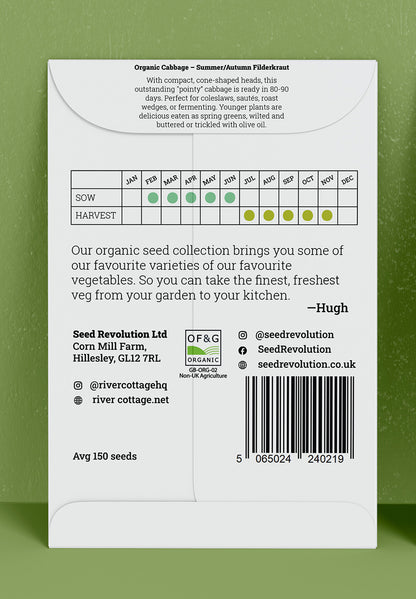 River Cottage Organic Veg Seeds - Cabbage Filderkraut