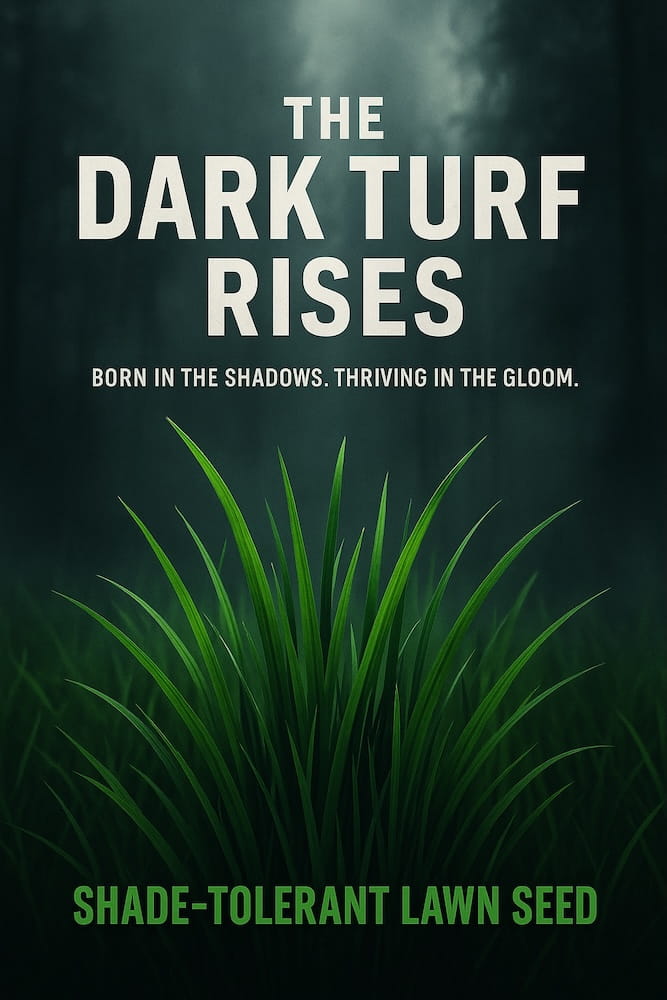 Poster for Seed Revolution's shade-tolerant lawn seed with grass growing in the dark. Showcasing our Shady Lawn Seed, lawn seed, best grass seed for lawns uk, best grass seed lawns, best lawn seed uk, lawns seeds, grass seed, seed for grass, hard wearing grass seed, hard wearing lawn seed, grass seed for dogs.